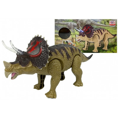 Dinosaurus na batérie Triceratops zelený